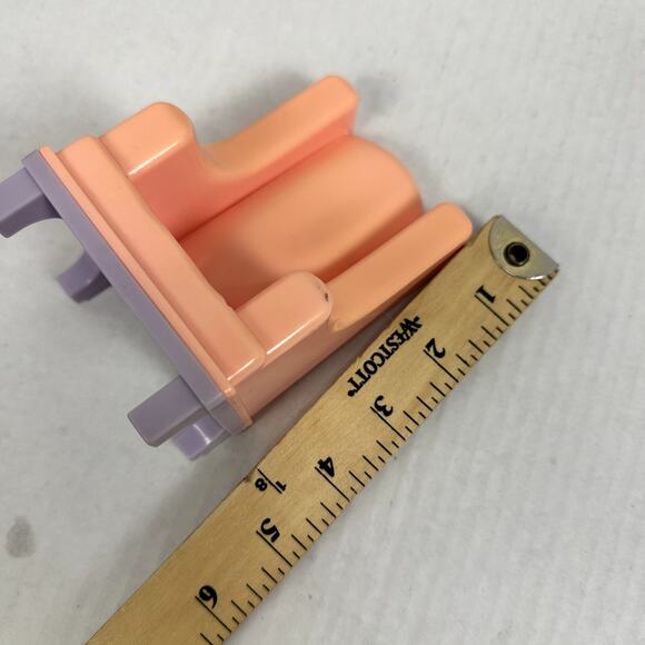 Vintage Playskool Dollhouse Wingback Tufted Armchair Chair Pink Purple Vintage - Picture 8 of 8